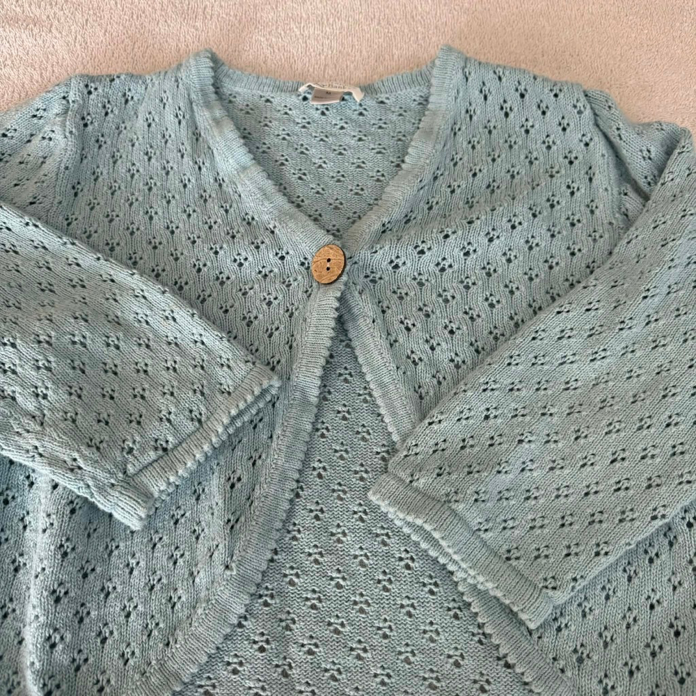 Women's Christopher & Banks Light Blue Shrug Sweater M - Picture 8 of 10